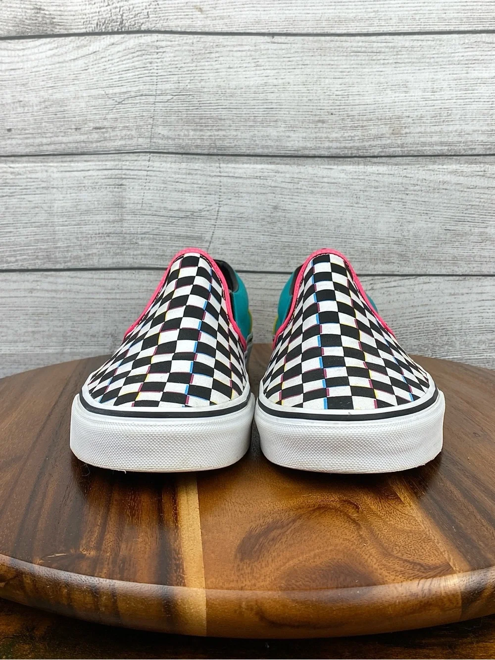 Vans Classic Slip On Crazy Retro Checkered Shoes Men’s Size 11.5 Women’s Size 13 - Picture 7 of 12